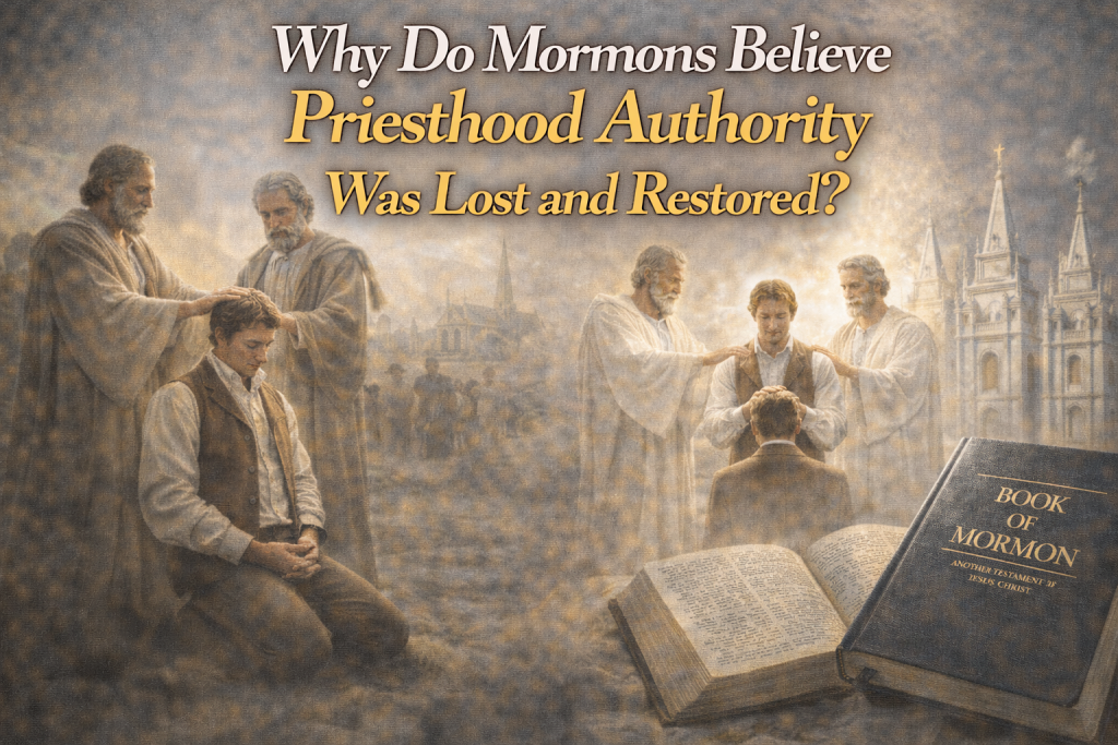 Why do Mormons believe priesthood authority was lost and restored?